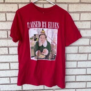 Raised by Elf’s red tshirt size medium